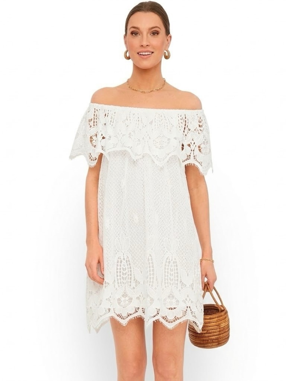 NWT Tuckernuck “Avalon” white lace mini dress